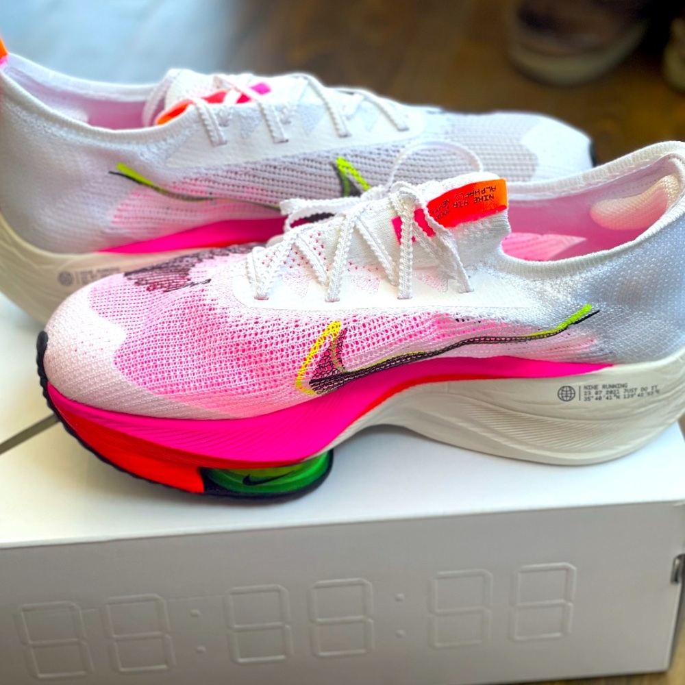 Original Brand New Air Zoom Alphafly Next % White/PiNk/BlackZero Miles.